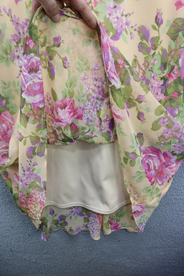 Miss Dorby Vintage Floral Chiffon Midi Dress-Cottagecore-Fairy-Size 8-Feminine - Image 3 of 4