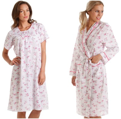 cotton nightdress and dressing gown set