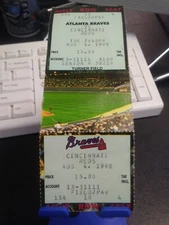 Cincinnati Reds vs Atlanta Braves (August 4, 1998) Baseball Ticket Stub