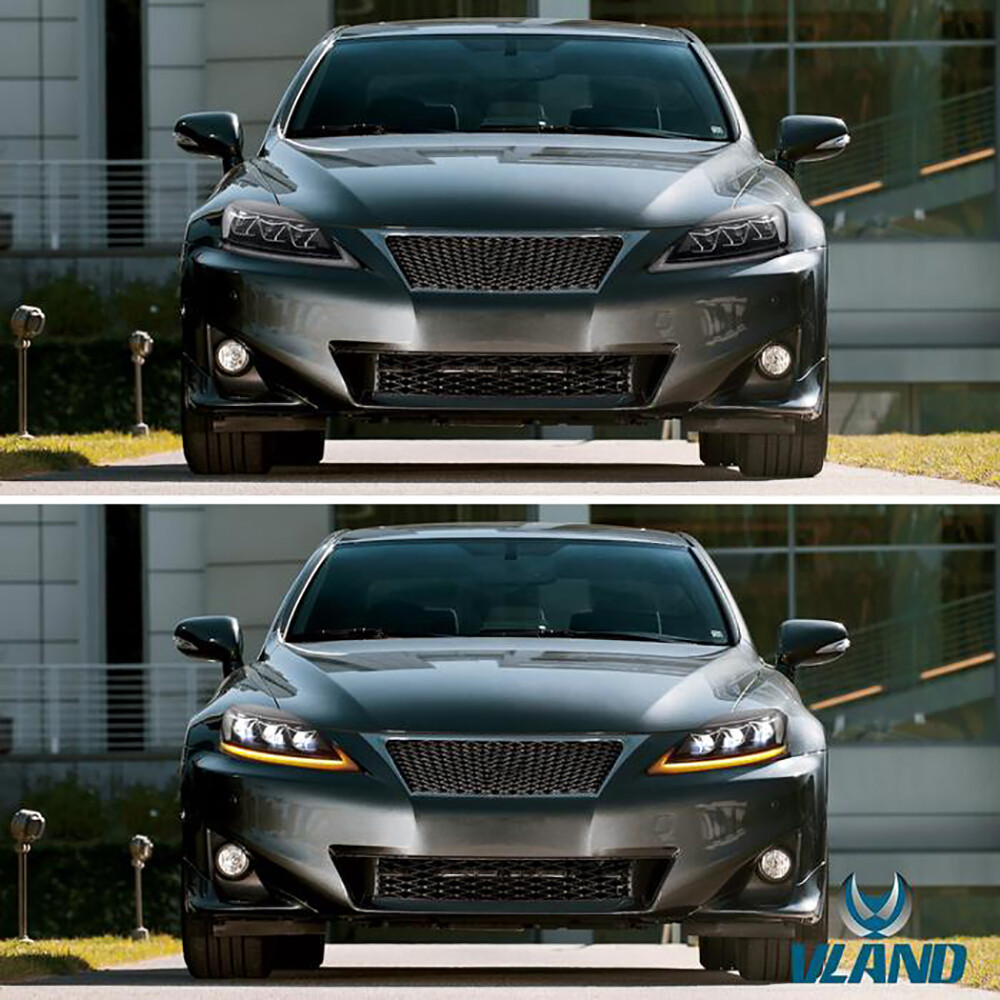 VLAND 2006-2014 Lexus IS250 IS350 ISF Headlights w/ DRL+Tail