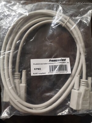 PremiumCord DB9M/DB9F 2m Verbindungskabel 1:1 Grau