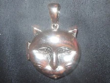  UNIQUE NEW 30MM KITTEN KITTY SILVER CAT LOCKET CHARM PENDANT NECKLACE