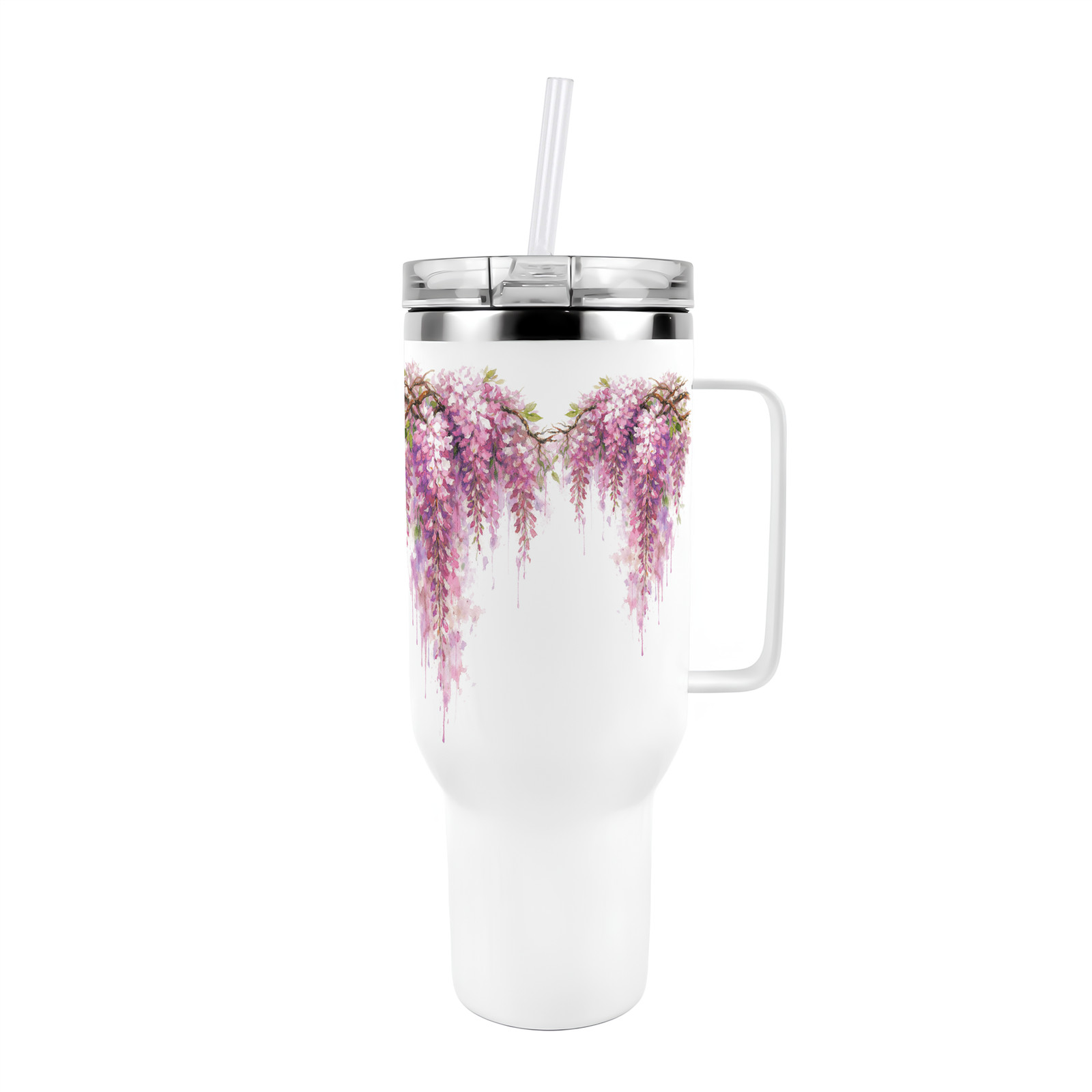 40oz Stainless Steel XL Travel Cup with Straw and Lid - Pink Wisteria