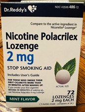 2 pack- Dr. Reddy's Nicotine Polacrilex 2mg Mint Lozenges Sugar Free 72 Count