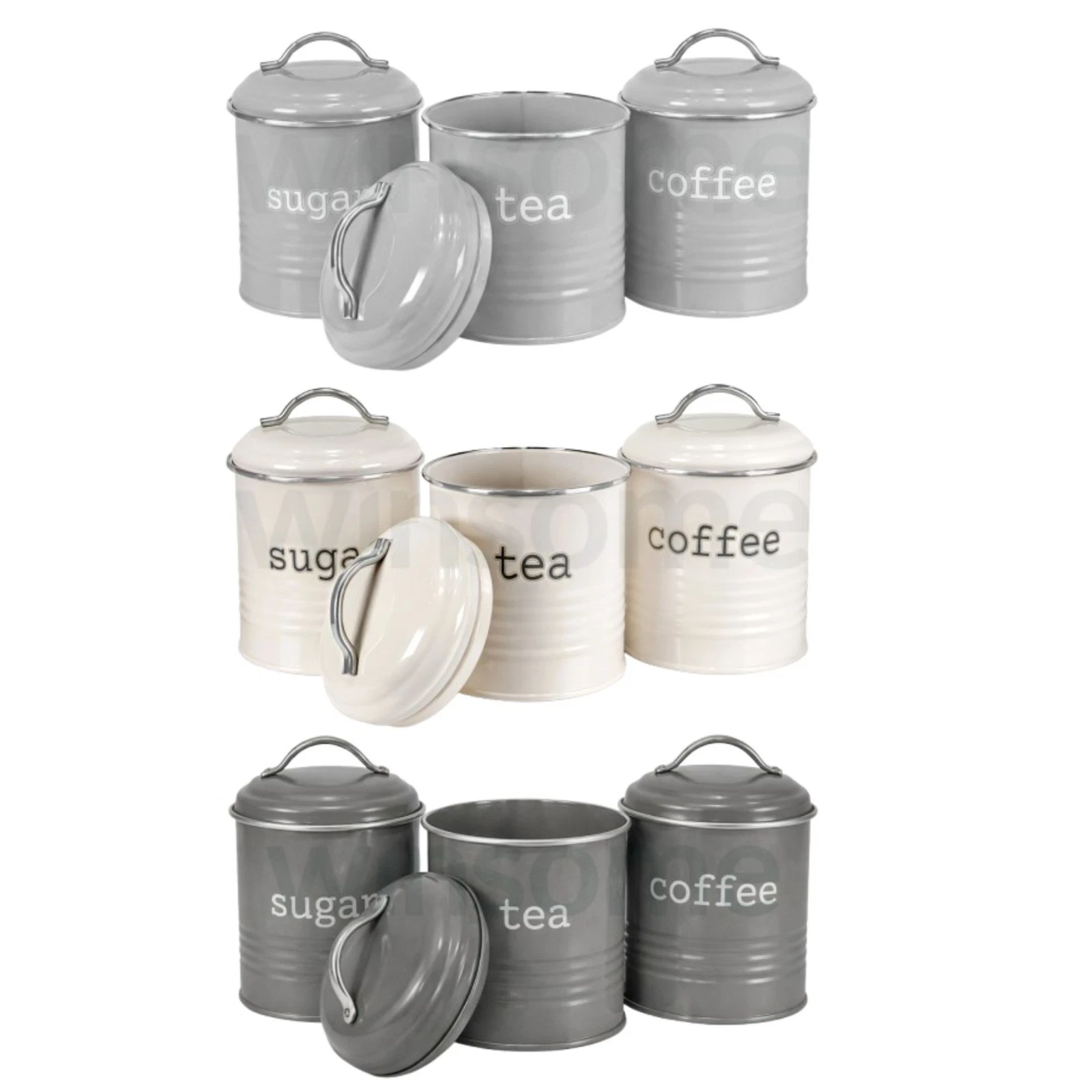 Kitchen Canisters Tea Coffee Sugar Jars Canisters Set of 3 with Airtight Lids
Opens in a new window