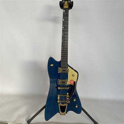 Stock LEDUX Billy Bo Thunderbird Blue Electric Guitar Big Jazz Gold Hardware US