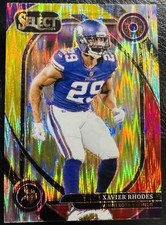 2024 Panini Select Xavier Rhodes Red & Yellow Prizm Shock #201 Minnesota Vikings