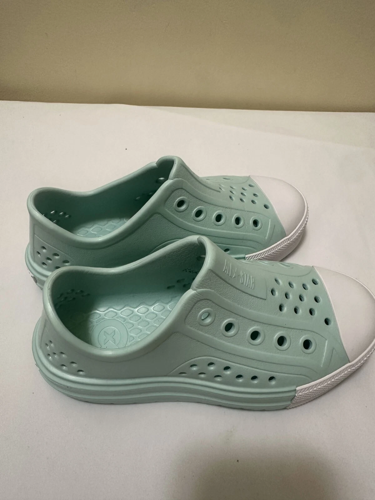 Scarpe sneakers bambino Converse slip on colore verde bianco us taglia 4 N14