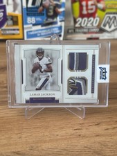 2018 Panini National Treasures Rookie Dual Material Lamar Jackson RC /10 GOLD