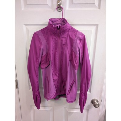 Lululemon Kanto Catch Me Run Jacket Women Hooded Magenta Full Zip Run - Size 4