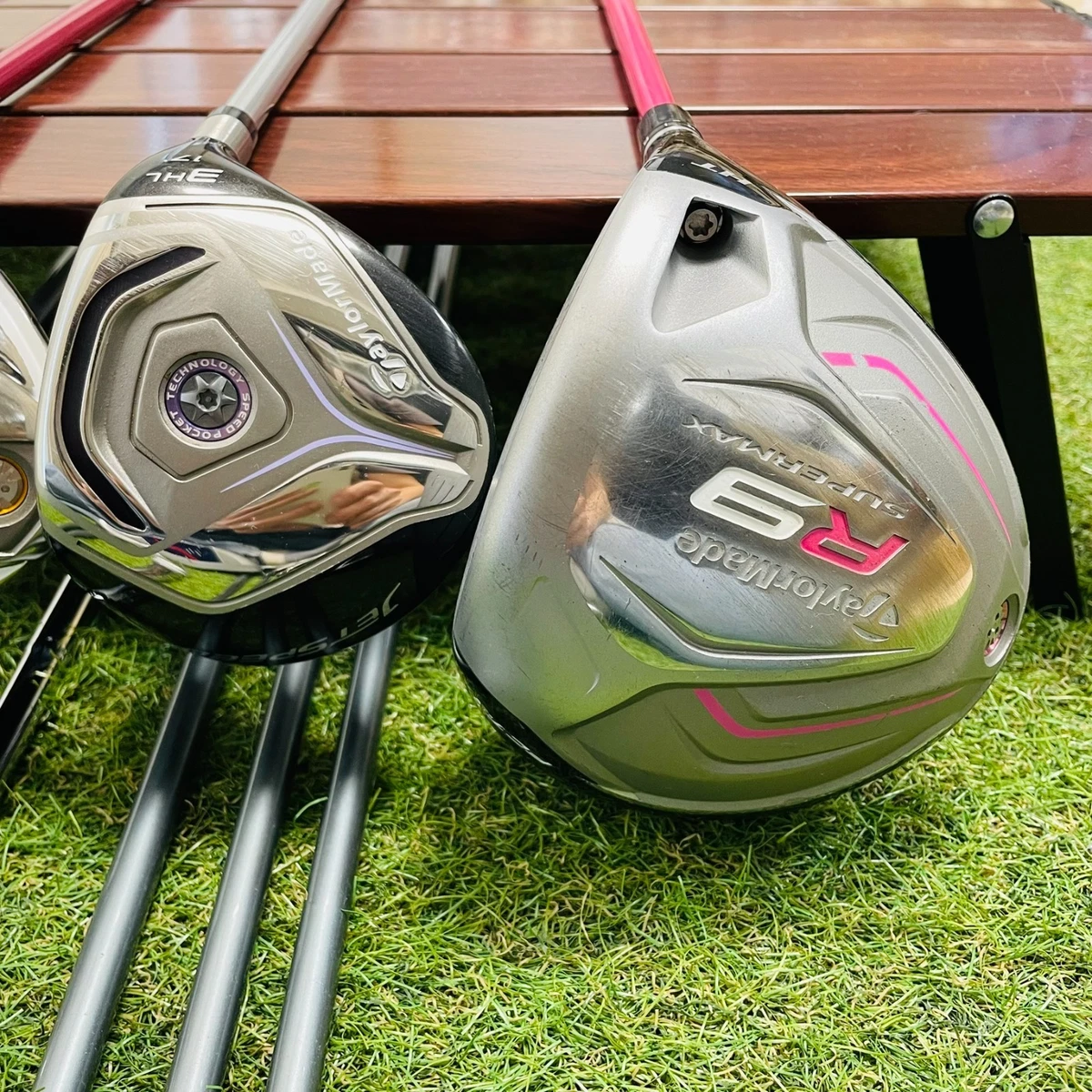 TaylorMade Ladies Golf Club Set R9 Driver 5w JetSpeed 3w Miscela 6hy Iron 7-9PS