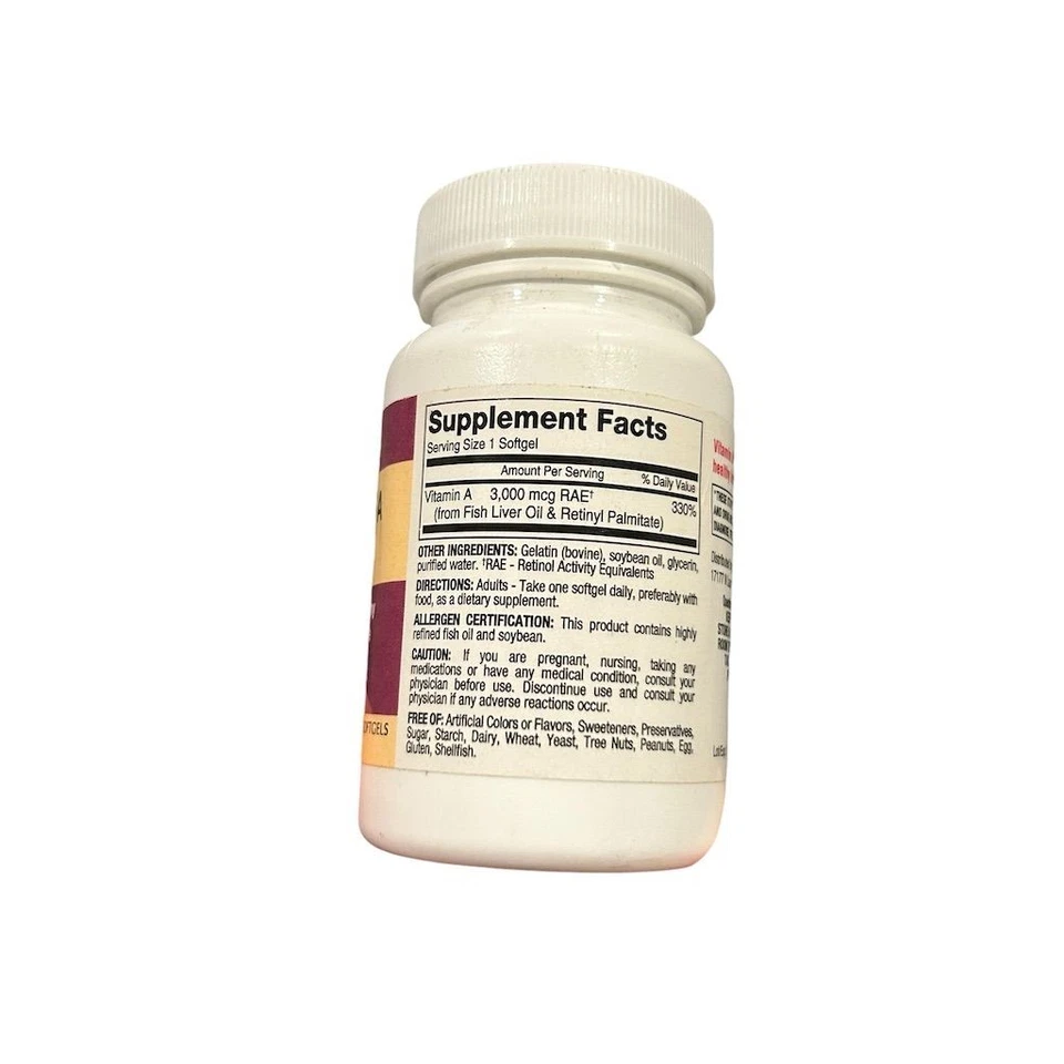 Major Vitamin A 3000 MCG 100 Softgels Eye Health Immune Support NEW - Image 2 of 4