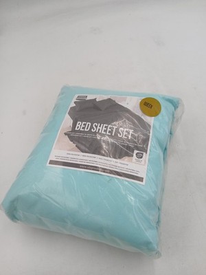 Utopia Bedding Sheet Set Queen Blue Solid Microfiber Polyester Bedding Adults