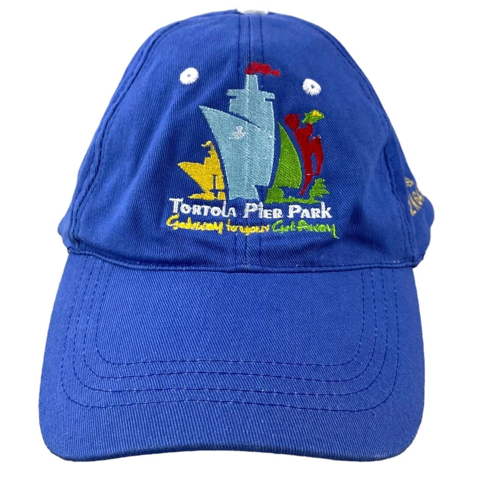 Tortola Pier Park Vintage Baseball Cap Blue Travel Tourist Cap Summer Hat Y2k
