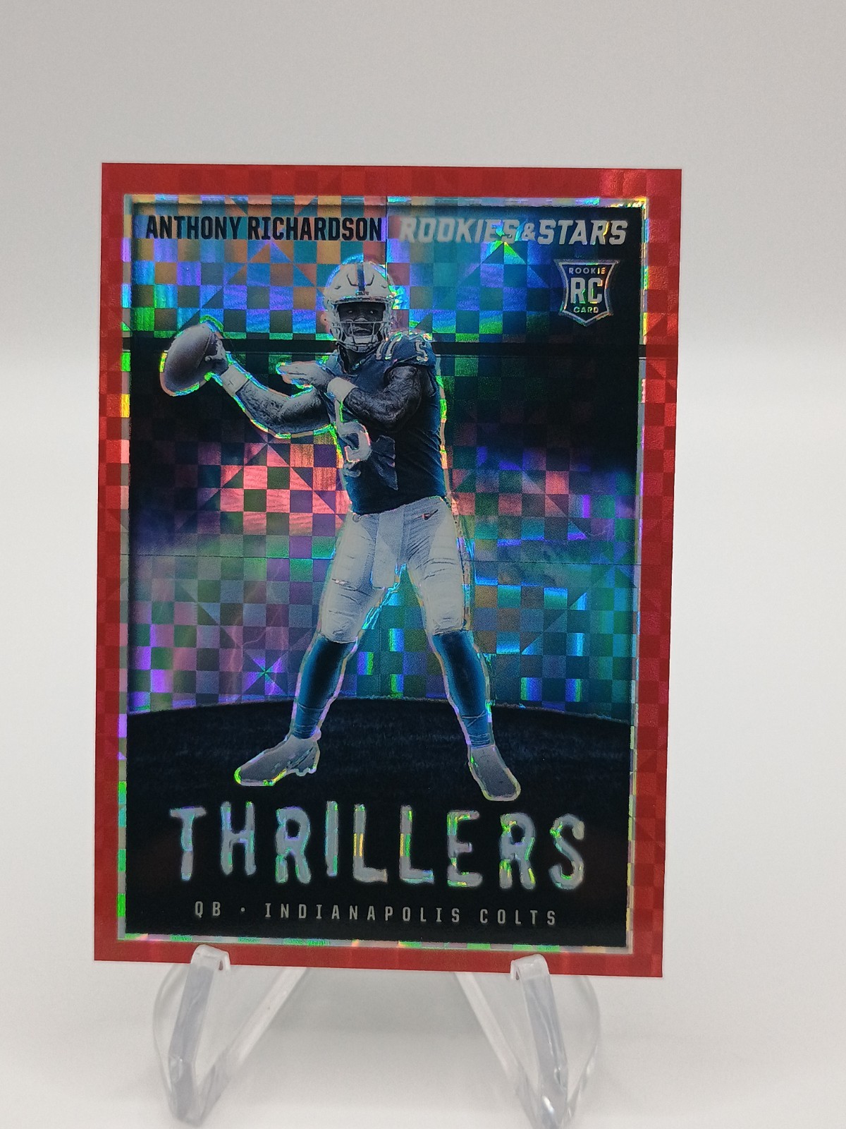 2023 Panini Rookies & Stars Anthony Richardson Thrillers Red Plaid Prizm RC