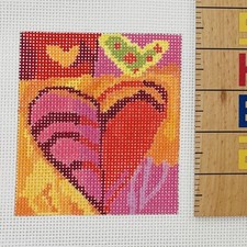 Birds of a Feather Handpainted Needlepoint Canvas 13ct My Love Hearts valentines