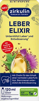 Zirkulin Leber-Elixir, 120ml, mit Cholin, Mariendistel & Brennnessel, neu&ovp
