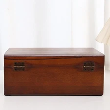 Wooden Sewing Box with Lid with Compartments Empty Sewing Supplies Organizer