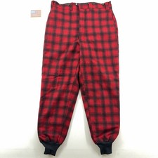 Vintage Woolrich Pants Mens 40x30 Red Buffalo Plaid Wool Thick Hunting USA