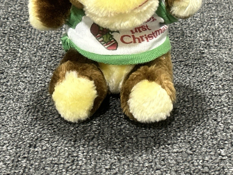 VINTAGE 1984 Swib Monkey Plush Made In Korea HTF 7” First Christmas Shirt - Image 2 of 4