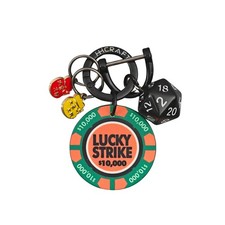 Luckystrike Ceramic Porcelain Keychain with 20-Sided Dice Fortune Charms Decor