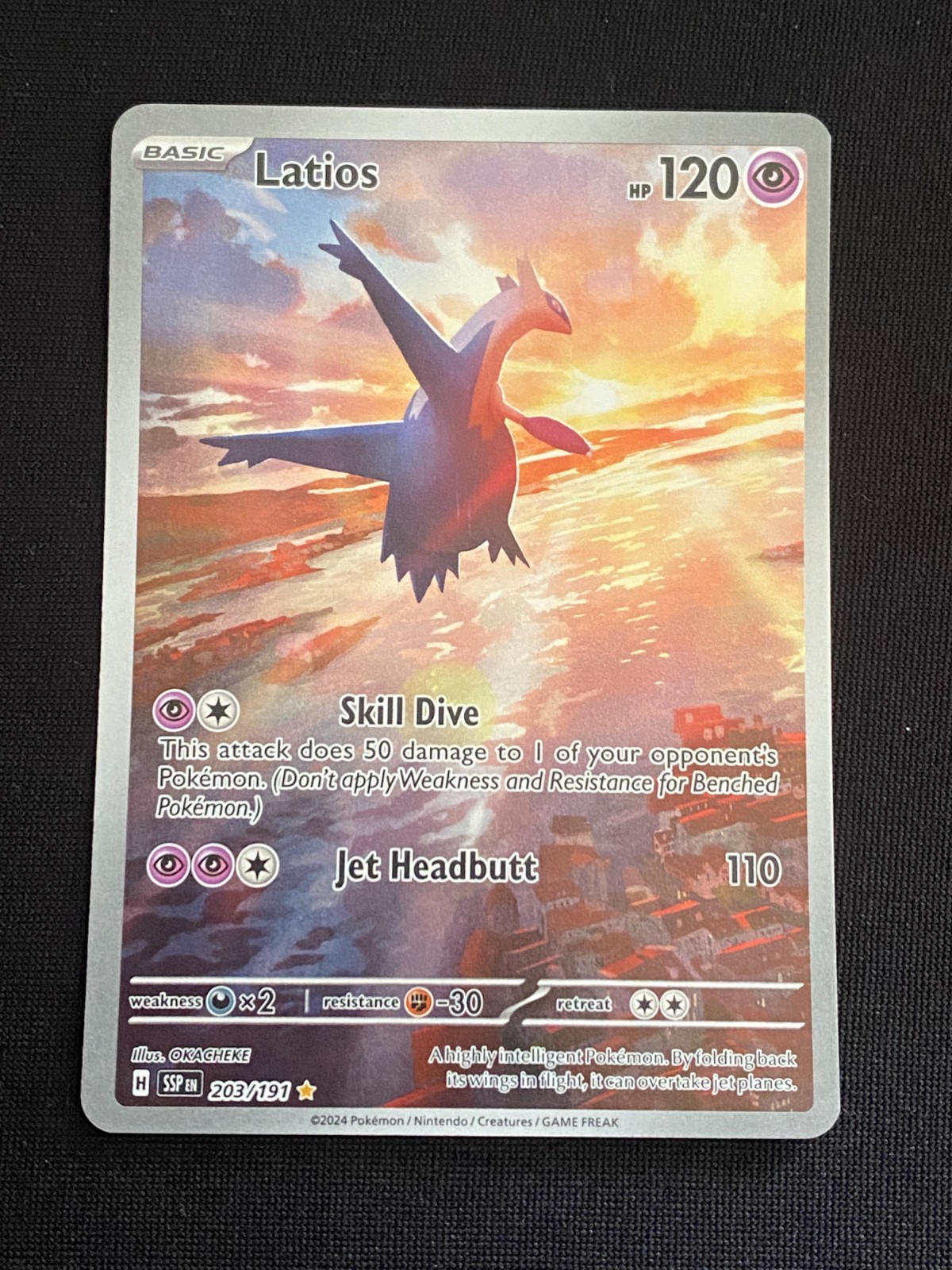 free shipping Latios 203/191 Sv08: Surging Sparks Holo raw lightly played card