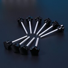 10 PCS M5x60 Trou Cinq Étoiles Poignées à Vis Boutons de Serrage (Noir)