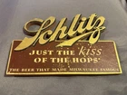 Vintage Schlitz Beer Advertising Sign Kiss of the Hops form 864