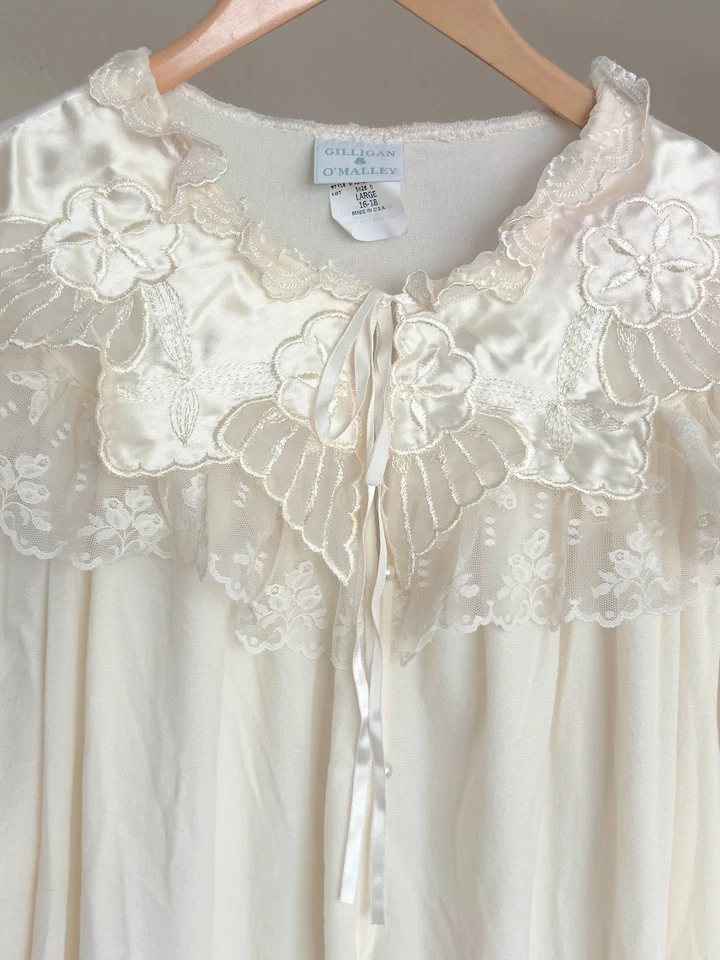 Lote de 3 PIEZAS Camisón Romántico Con Volantes Encaje Gilligan Omalley De Colección Talla L/STOCK MUERTO Foto 3 de 4