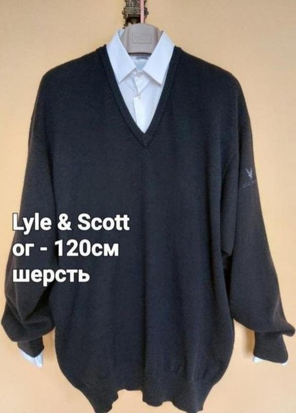 Men Lyle & Scott Sweater Black Wool 42 / XL / 50 #MFIJ