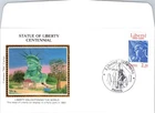 S08-6788, STATUE OF LIBERTY CENTENNIAL, FRENCH ISSUE, COLORANO SILK FDC