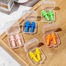 Pairs of Reusable Soft Silicone Earplugs Swimming Sleeping Noise Reduction