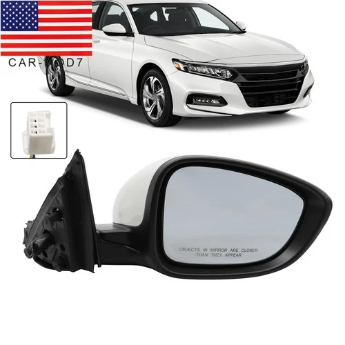Mirror Right side White Power Manual fold 3Pin For 2018-2020 2022 Honda Accord