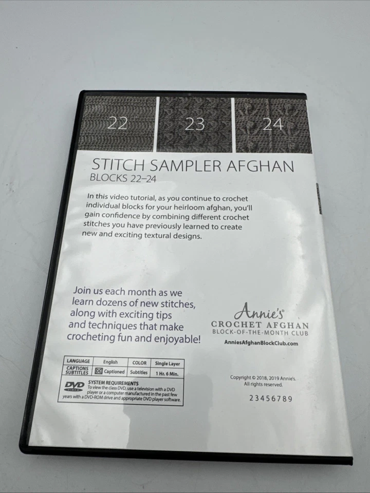 Annie’s Crochet Afghan Stitch Sampler Blocks 22 23 24 Block of the Month DVD - Image 2 of 4