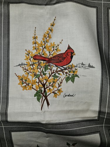 Vintage Cranston VIP Screen Print Fabric American Songbirds Lot Of 94 Panels - Picture 6 of 15
