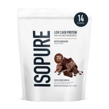 Isopure Low Carb 25g Whey Isolate Protein Powder - Dutch Chocolate - 14 Servings