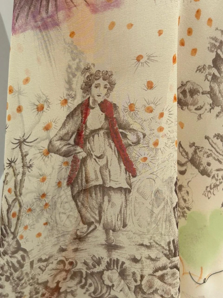 Cachecol multicolorido de seda retangular S11# Moschino feito na Itália 62/20 polegadas - Imagem 2 de 4