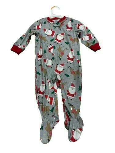Toddler Boys' 2pk Santa Footed Pajama -carter's Red/Gray 2T - Picture 1 of 3
