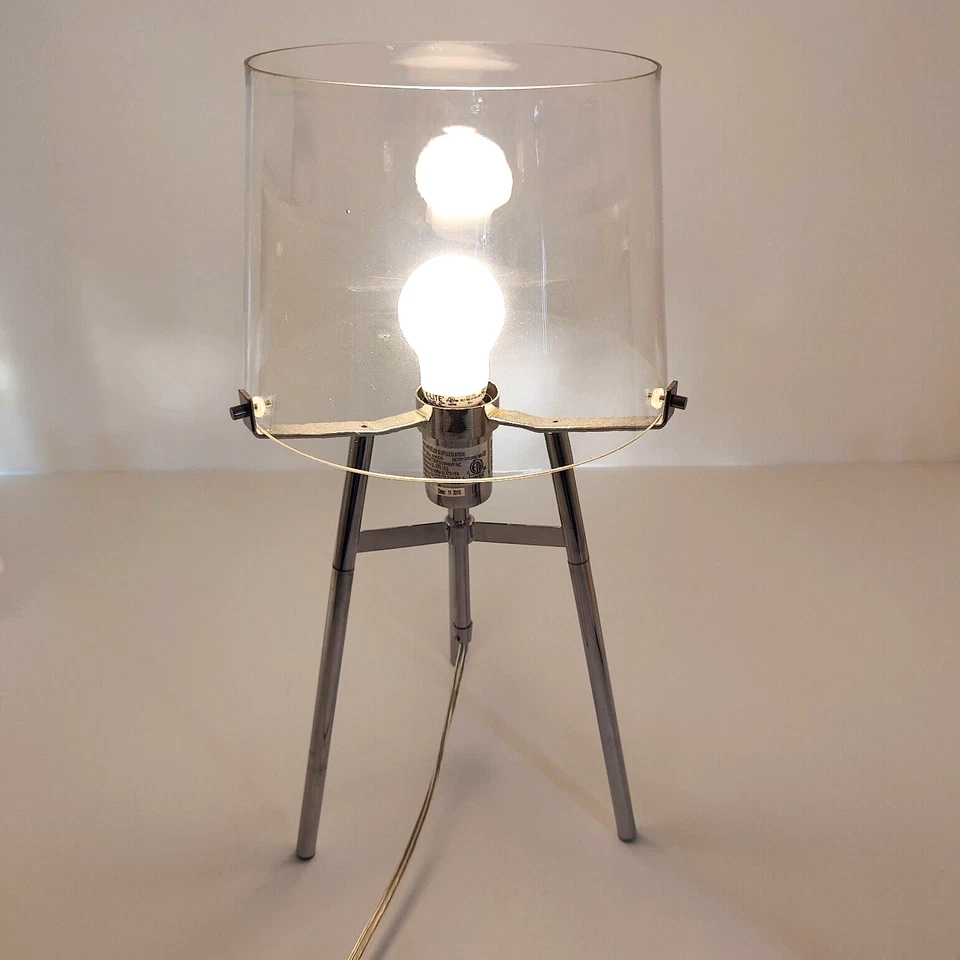 Globe Electric Lancaster 20" Tripod Table Lamp - Metal / Glass - Chrome / Clear - Image 4 of 4