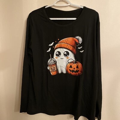 NWOT Fall  Pumpkin Theme Long Sleeve T-Shirt Size XXL