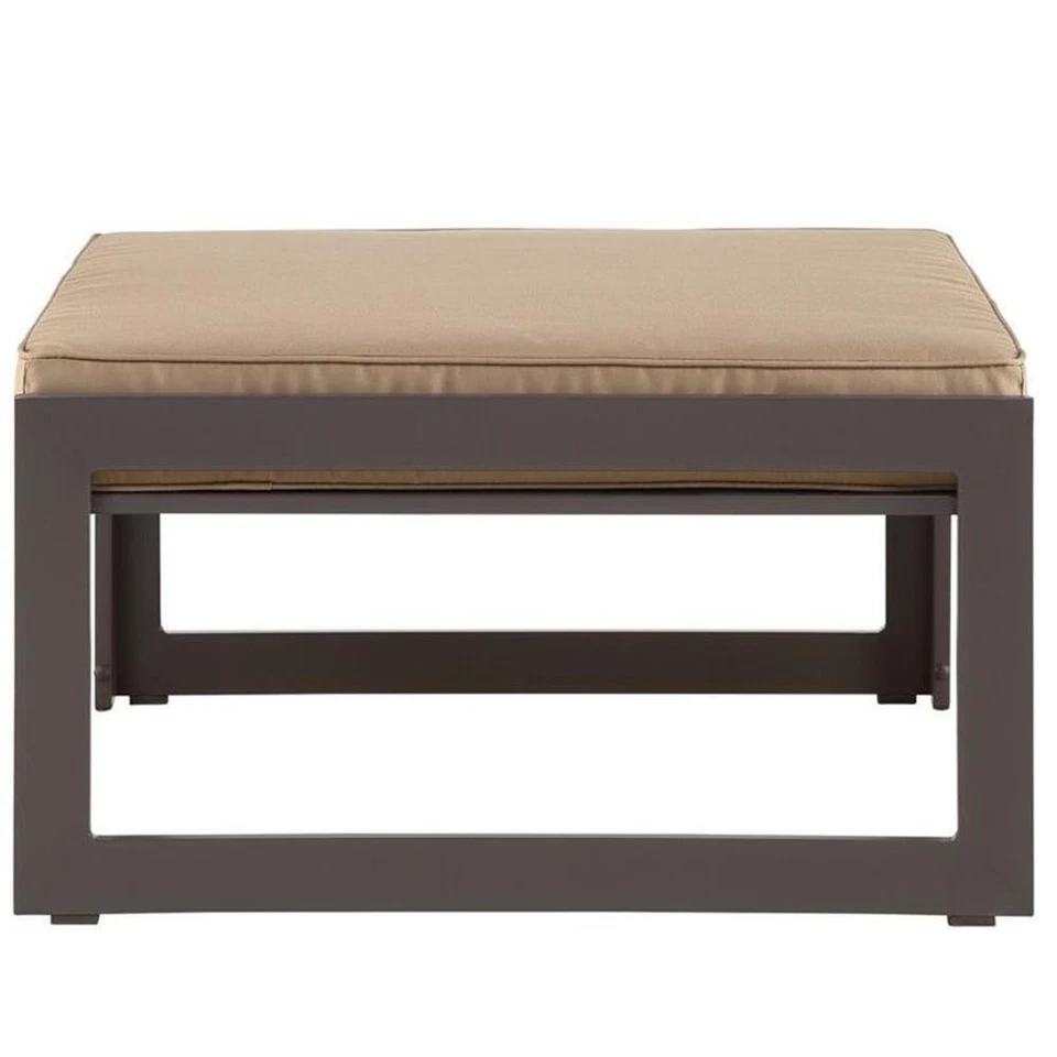 Modway Fortuna Modern Aluminum Patio Ottoman in Brown/Mocha Finish - Imagem 3 de 3