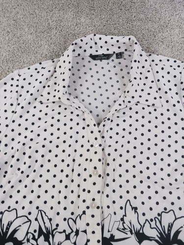 Mlle Gabrielle Womens Dress XL Black White Floral Geometric Belted NWOT - Picture 4 of 15
