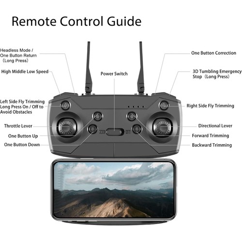 Drohne mit Kamera 1080P Faltbar FPV Drohnen RC Quadcopter für Anfänger Spielzeug - Bild 12 von 12
