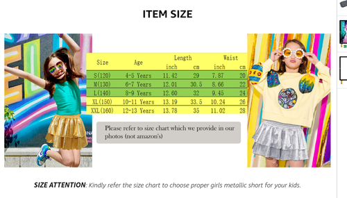 Girls Metallic Shiny Sparkly Sequin Cheerleader Skirt Size - L 8 - 9 Years - Picture 6 of 6