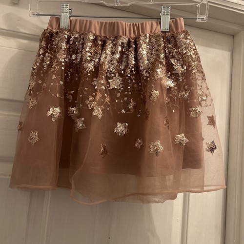 Girls C&A Star Mesh Sparkling Mauve With Sequins Skirt Tutu Size 7 - Picture 2 of 6