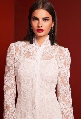 NEW $590 Stone Cold Fox Morita White Lace Dress Size 0 Z190-10 | eBay