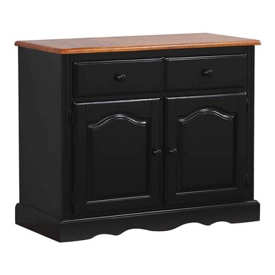 Sunset Trading Wood Keepsake Buffet in Distressed Antique Black/Cherry