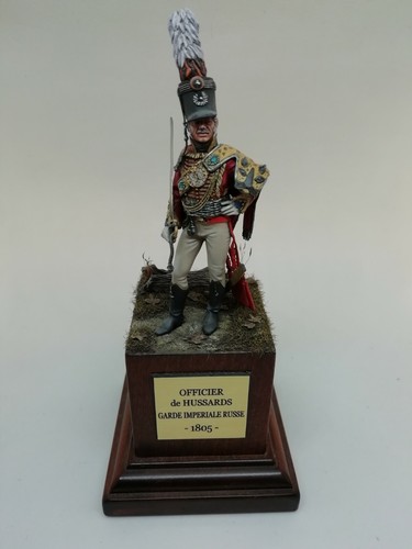 Figurines Plomb Peint 54mm – Officier Hussards Garde Impériale Russe 1805 – Occasion