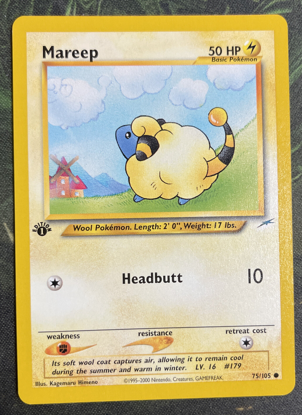 1st Edition Mareep 75/105 - Neo Destiny - Near Mint