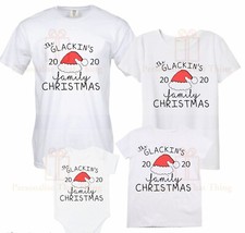 Matching Santa surname Christmas family holiday t-shirts